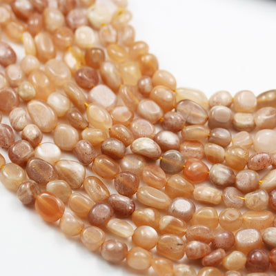 Sunstone Nugget, 10*8mm Natural Gemstone,One full strand 16 Inch, hole 1mm