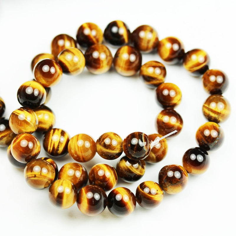 Gold tiger eye, 8mm  round Gemstone Strand, One full strand , hole 1mm