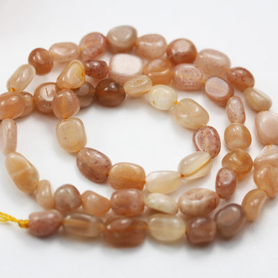 Sunstone Nugget, 10*8mm Natural Gemstone,One full strand 16 Inch, hole 1mm