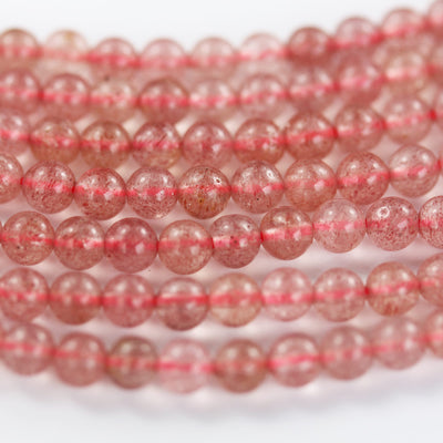 Natural Strawberry Quartz,4mm Round Natural  Gemstone Strands, 16 inch , 0.6mm hole, about 60 beads