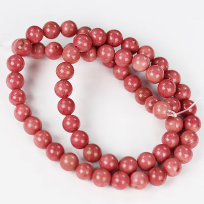 Rhodonite, 6mm Natural Round Gemstone, 16" strand, 1mm hole, about 60 beads