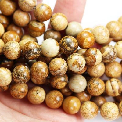 Picture Jasper, 6mm Round Gemstone beads, One full strand, 15inch, about65 beads