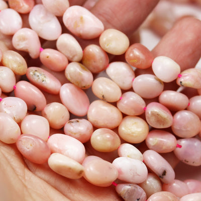 Pink Opal, 8*6mm Natural  Nugget, One full strand about 46beads,15.5", 1mm hole