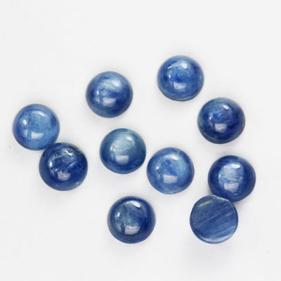 Natural Kyanite Cabochon Gemstone Beads, Blue 8-12mm Round Cabs, 8-18mm Oval, 8-12mm Rectangle Cabs