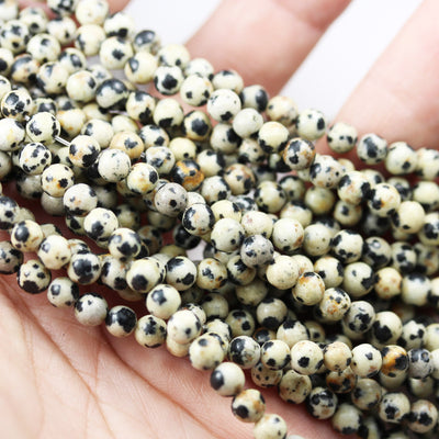 Dalmatian Jasper Beads,8mm Round Black, White Gemstone Beads,One full strand  15.5inch, hole 1mm, about 50 pcs