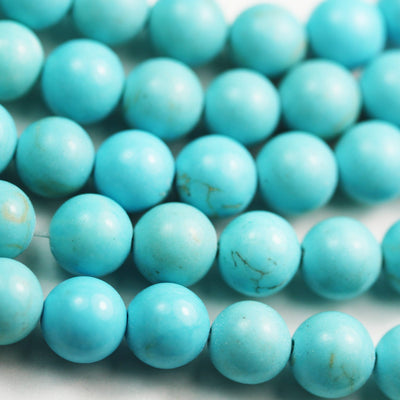 Turquoise, 8mm Round One full strand Gemstone Strand,Blue color, hole 1mm, about 50 pcs