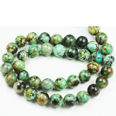 Africa Turquoise, 8mm  Round Gemstone Strand,Green &Brown color, 15.5 inch, hole 1mm