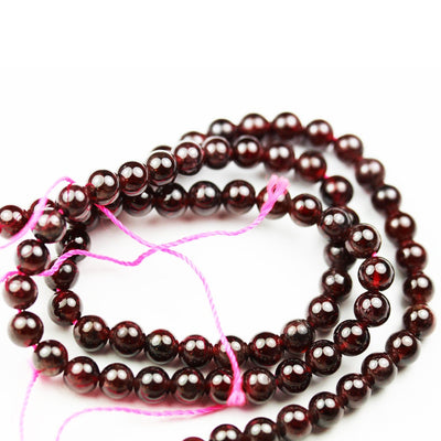 Garnet,6mm Round Gemstone, One full strand , hole0.8mm,16"