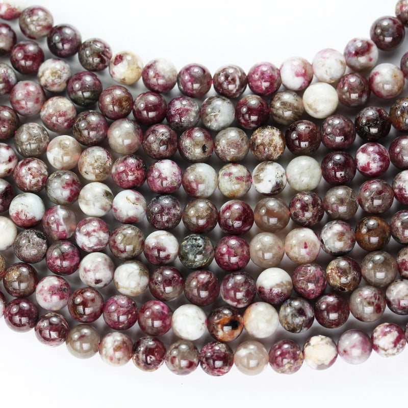 Pink Tourmaline, 6mm Pink Round Gemstone Strand, 15.5 inch , about 60 beads , 1mm hole