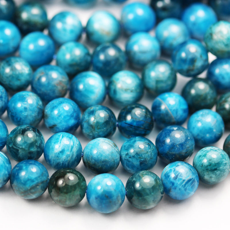 Apatite, 8mm Round Gemstone Strand, One full strand  , Green/Blue color, hole 1mm, 16 inch, 50beads