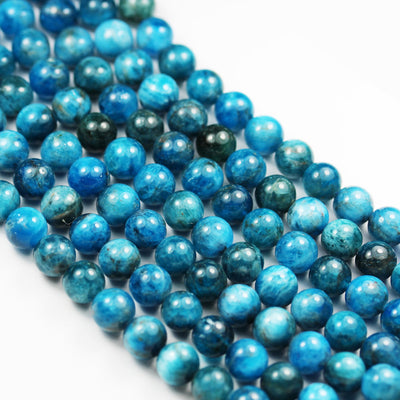 Apatite, 8mm Round Gemstone Strand, One full strand  , Green/Blue color, hole 1mm, 16 inch, 50beads