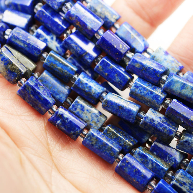 Natual lapis lazuli,8*12mm tube gemstone,natural Gemstone beads,15.5inch ,1mm hole, 16"