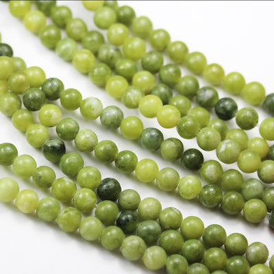 Green jade , 6mm Round Gemtsone, One full strand Green Beads Strand,0.6mm hole, 16"