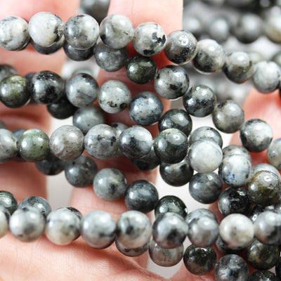 Black Labradorite Beads, Larvikite, 6mm round gemstone, hole 1mm,16", about 65 beads