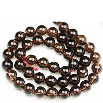 Smoky Quartz, 8mm Round Gemstone Strand ,One full strand ,Smokey color, hole 1mm