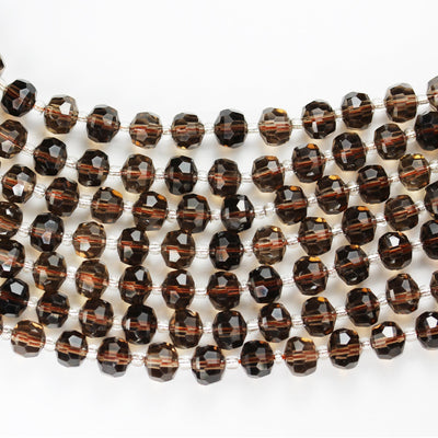 Natural Smoky Quartz, 6*8mm Faceted Rondelle Gemstone Strand, 8 inch , about 25 beads,hole1mm