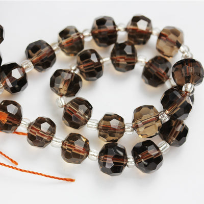 Natural Smoky Quartz, 6*8mm Faceted Rondelle Gemstone Strand, 8 inch , about 25 beads,hole1mm