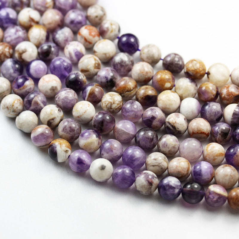 Natural Chevron Amethyst ,6mm Round Natural Gemstone Beads One full strand ,about 65 pcs beads , 16"