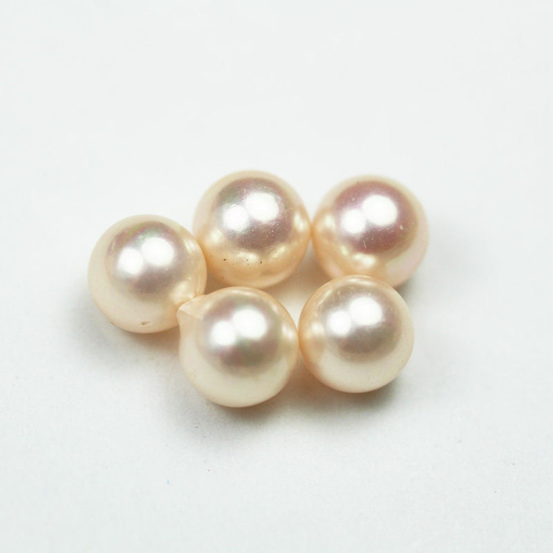 Shell Pearl, 3pairs 6mm Half Drilled Pink Round, for Making earring/Ring , hole 1mm