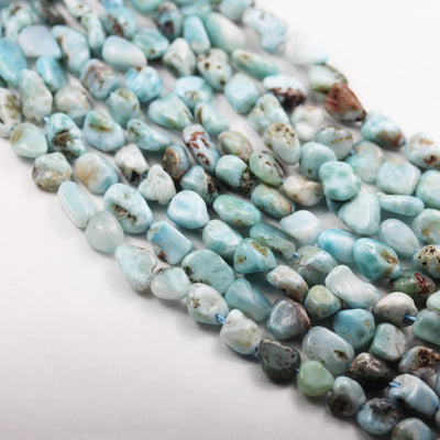 Natural Larimar, 6-8*8-10mm One full strand Nugget Shape Gemstone Beads Strand, 0.6mm hole, 16inch