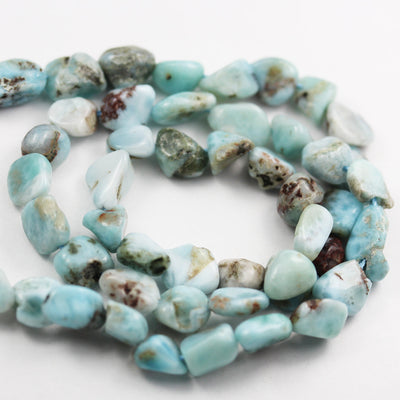 Natural Larimar, 6-8*8-10mm One full strand Nugget Shape Gemstone Beads Strand, 0.6mm hole, 16inch