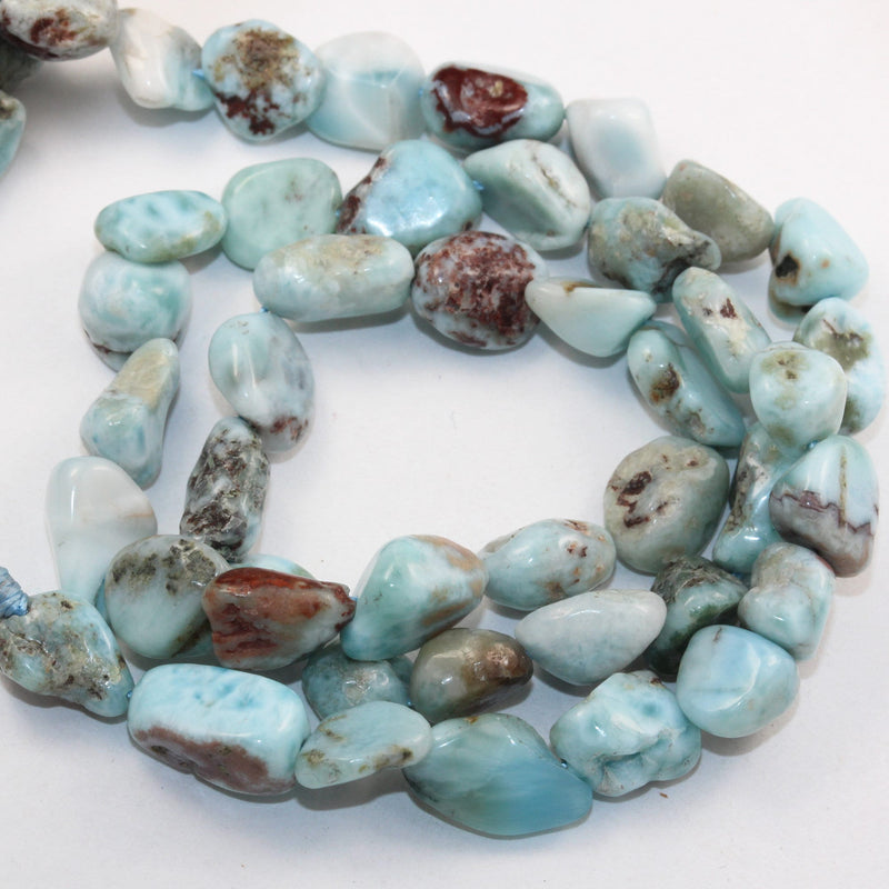 Natural Larimar, 6-8*8-10mm One full strand Nugget Shape Gemstone Beads Strand, 0.6mm hole, 16inch