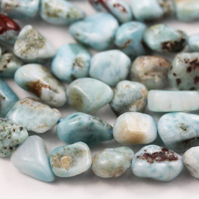 Natural Larimar, 6-8*8-10mm One full strand Nugget Shape Gemstone Beads Strand, 0.6mm hole, 16inch