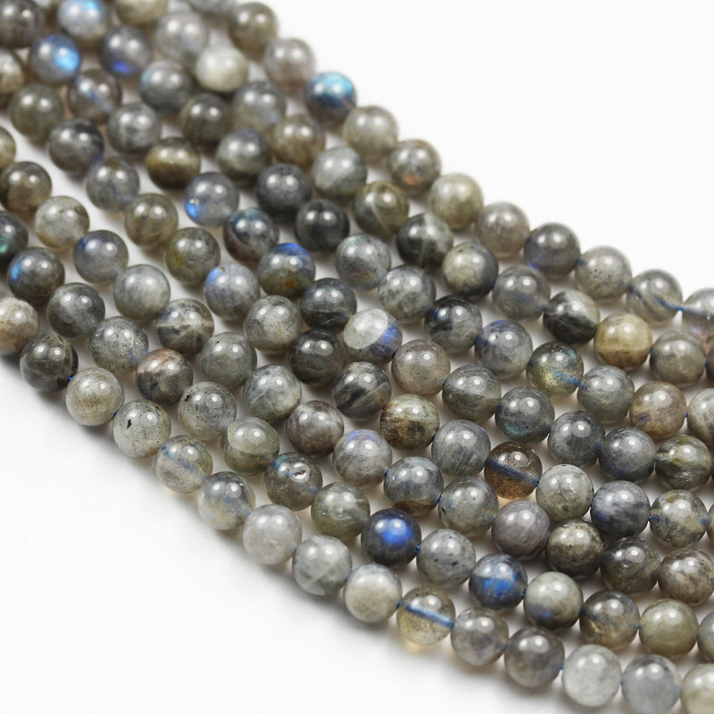 labradorite,  6mm round gemstone, One full strand  beads, hole 1mm,16", about 60 beads