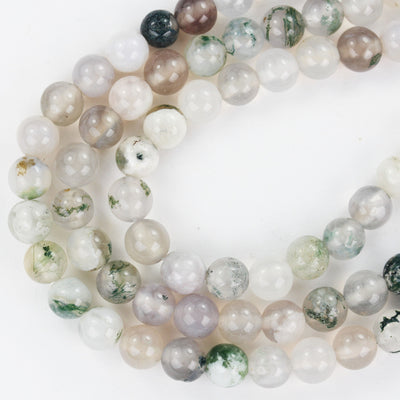 Green Tree Agate,  6mm Round Agate Gemstone Beads Strand, 16inch hole 1mm, 15.5 inch, about 60beads