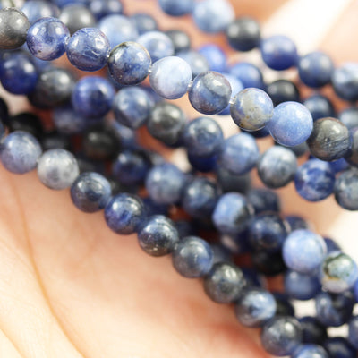 Sodalite, 4mm Round Natural  Beads Gemstone Strand, One full strand , about 85 beads, 0.6mm hole