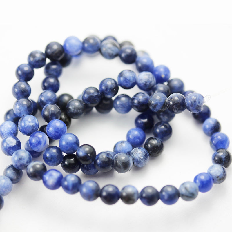 Sodalite, 4mm Round Natural  Beads Gemstone Strand, One full strand , about 85 beads, 0.6mm hole