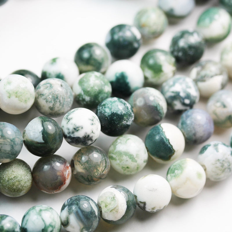 Green Tree Agate,  10mm Round Agate Gemstone Beads Strand, 16inch hole 1mm, 15.5 inch, about 40beads