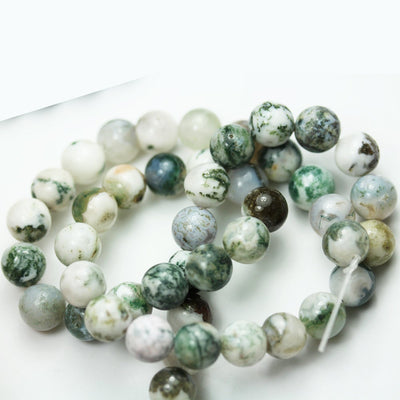 Green Tree Agate,  8mm Round Agate Gemstone Beads Strand, 16inch hole 1mm, 15.5 inch, about 50beads