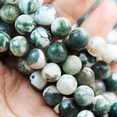 Green Tree Agate,  10mm Round Agate Gemstone Beads Strand, 16inch hole 1mm, 15.5 inch, about 40beads