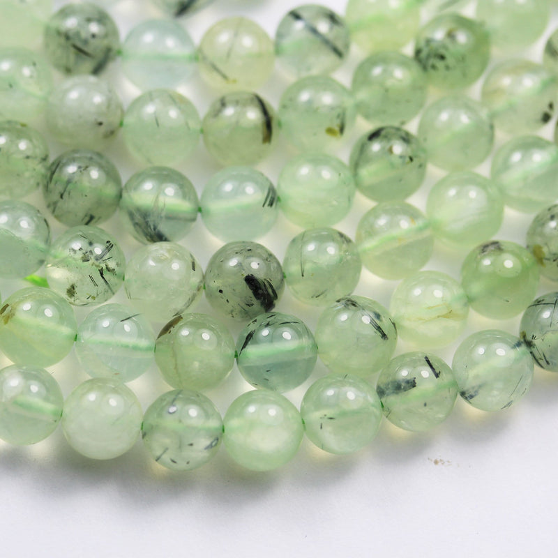 Prehnite, 8mm round Gemstone Beads ,One full strand ,15.5 inch,1mm hole