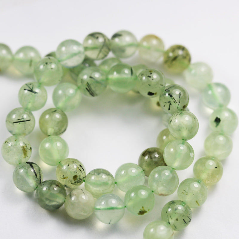 Prehnite, 8mm round Gemstone Beads ,One full strand ,15.5 inch,1mm hole