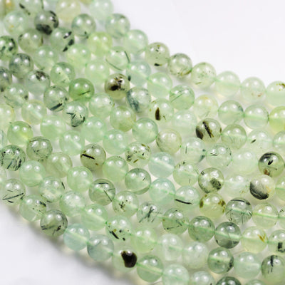 Prehnite, 8mm round Gemstone Beads ,One full strand ,15.5 inch,1mm hole