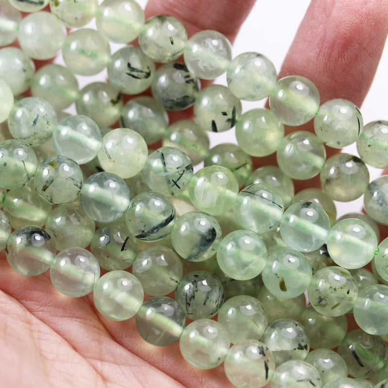 Prehnite, 8mm round Gemstone Beads ,One full strand ,15.5 inch,1mm hole