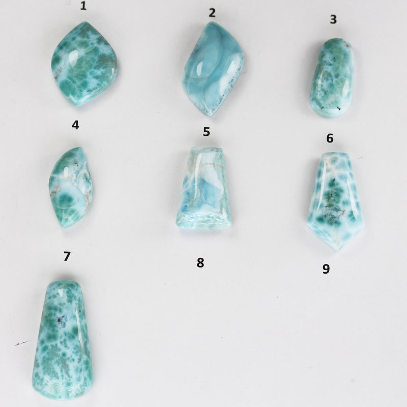 100% Natural Dominican Larimar Teardrop  Loose Gemstones Pendant Beads ( no hole) ,16-25mm*30-44mm , 8-16g each piece