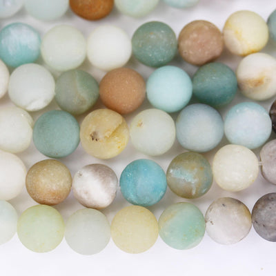 Matte Amazonite, 8mm Round Gemstone Strand, One full strand ,about 50beads,hole1mm,15.5"