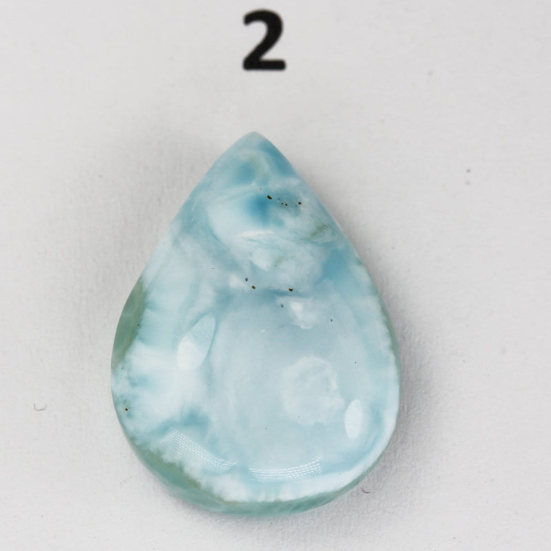 100% Natural Dominican Larimar Teardrop  Loose Gemstones Pendant Beads ( no hole) ,2.8-4.5g each piece