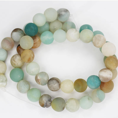 Matte Amazonite, 8mm Round Gemstone Strand, One full strand ,about 50beads,hole1mm,15.5"