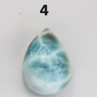 100% Natural Dominican Larimar Teardrop  Loose Gemstones Pendant Beads ( no hole) ,2.8-4.5g each piece