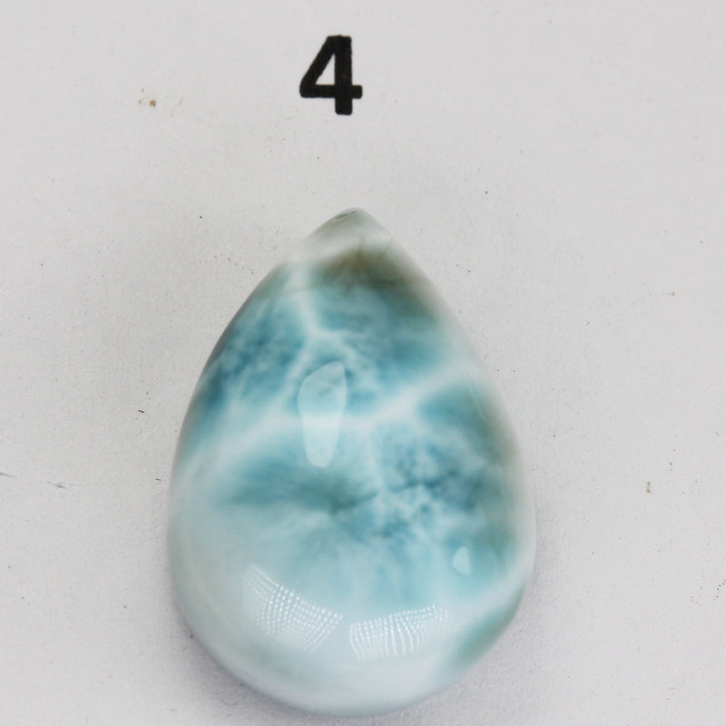 100% Natural Dominican Larimar Teardrop  Loose Gemstones Pendant Beads ( no hole) ,2.8-4.5g each piece