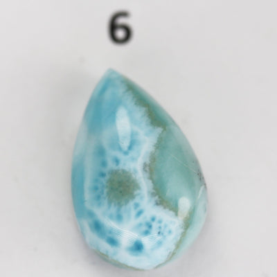 100% Natural Dominican Larimar Teardrop  Loose Gemstones Pendant Beads ( no hole) ,2.8-4.5g each piece