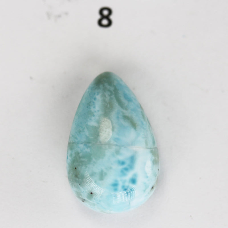 100% Natural Dominican Larimar Teardrop  Loose Gemstones Pendant Beads ( no hole) ,2.8-4.5g each piece