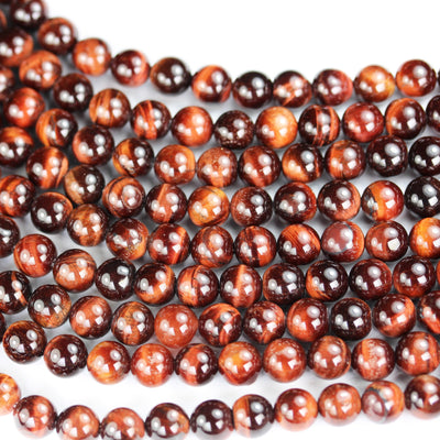 Red Tiger eye, 6mm Round Gemstone Strand, One full strand 15.5 inch , about 60 bead,1mm hole