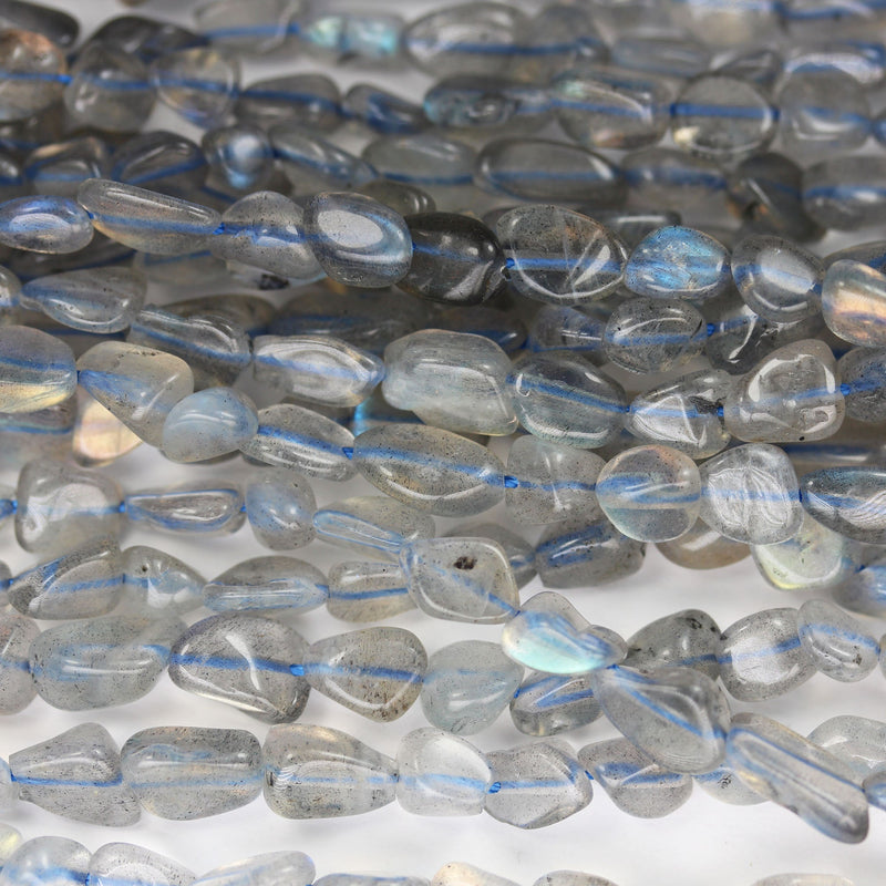 Labradorite,  8*6mm Natural gemstone nugget beads, One full strand hole 1mm,16"