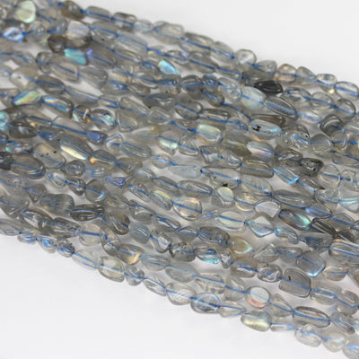 Labradorite,  8*6mm Natural gemstone nugget beads, One full strand hole 1mm,16"