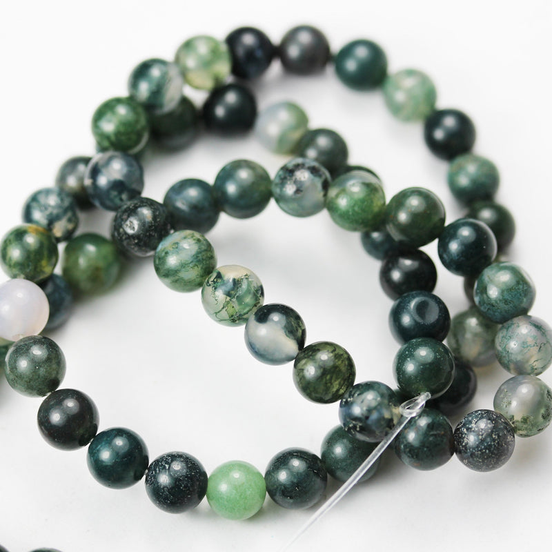 Moss Agate, 10mm Round Agate Gemstone Beads Strand, 15.5inch, hole 1mm, about 40beads